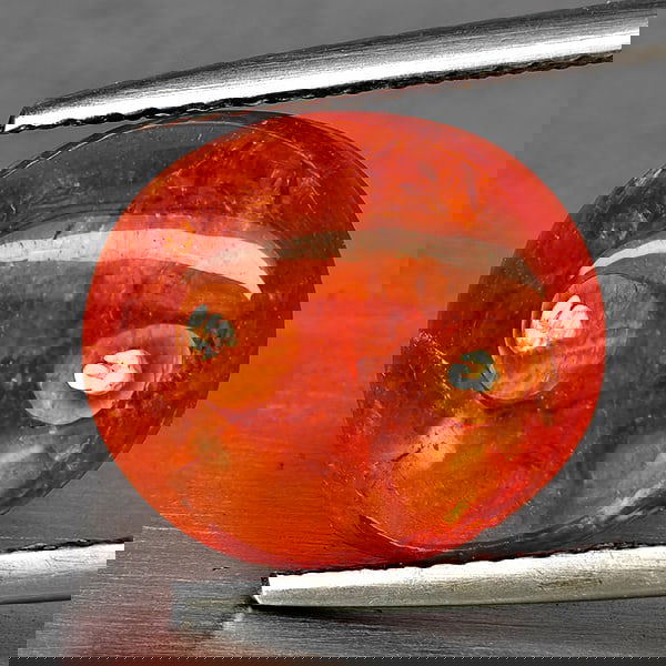 Natural Orangish Red Spessartine Garnet 7.95 Ct. Oval Cabochon Gemstones From Namibia (1 of 3)