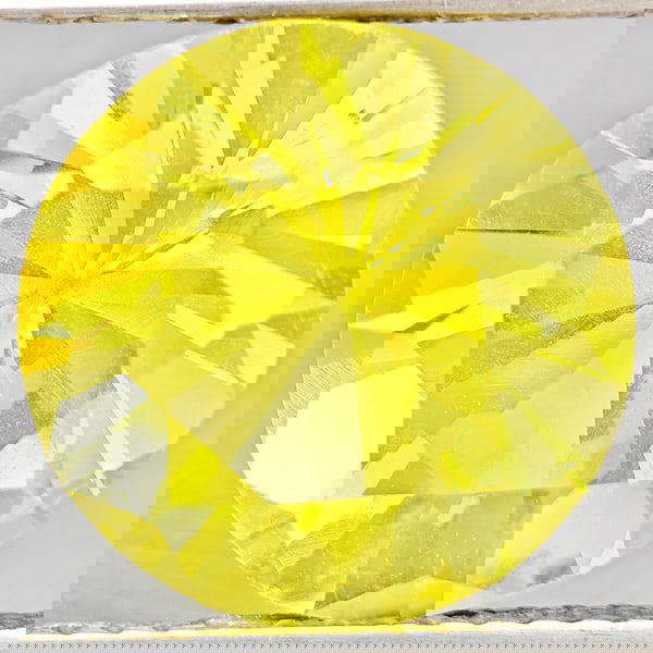 Natural Yellow Lemon Quartz 4.78 Ct. Round Diamond Cut 11.2 Mm Gemstone From Brazil (1 of 3)