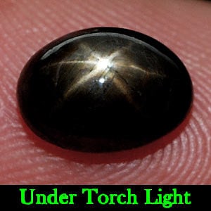 Natural Black Star Sapphire 6 Rays 2.72 Ct. Oval Cabochon Shape 8.7 x 7 Mm. Gemstone From Thailand: Product ID: 806141643 Product Name: Natural Star Sapphire Weight: 2.72 CT. Size: 8.7 x 7 x 4.2 MM. Shape: Oval Cabochon Color: Black Clarity:Opaque Luster: Good 6 Rays Star Gems Origin: Thailand Treat
