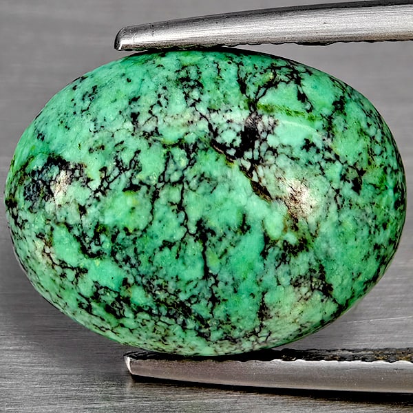Natural Multi Color Green Turquoise 5.61 Ct. Oval Cabochon Shape 15.2 x 11.8 Mm. Gemstone from india (1 of 3)