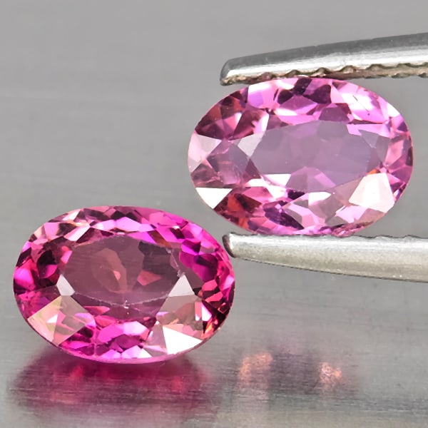 Natural Pink Tourmaline 1.64 Ct. 2 Pcs. Oval Shape 7 x 5.3 Mm. Unheated GemstoneFrom Nigeria (1 of 3)