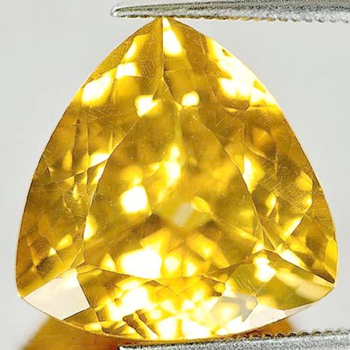Natural Yellow Citrine 12.49 Ct. Trilliant Shape 15.5 x 15.3 Mm. Gemstone from Brazil (1 of 3)