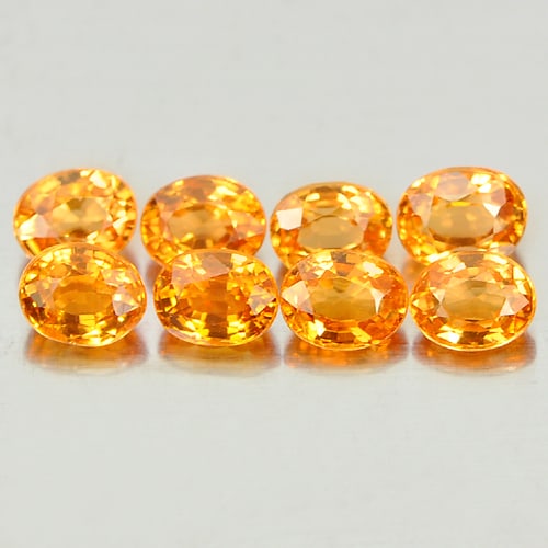 Natural Orange Spessartine Garnet 2.57 Ct. 8 Pcs. Oval Shape 3.9 x 3.1 Mm Gemstone from Namibia (1 of 3)
