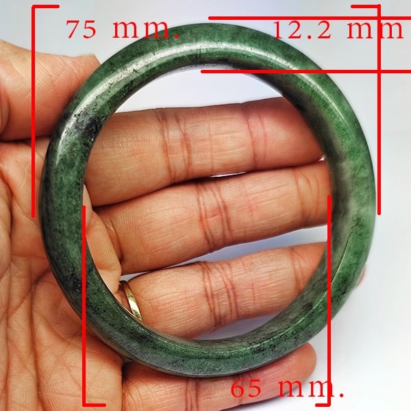 Natural Green Jade 325.43 Ct. Bangle Diameter 65 Mm. Unheated Gemstone (1 of 3)