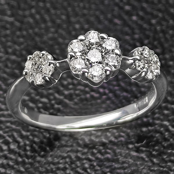 Natural White Diamond 0.52 Ct. With 18K White Gold Ring Jewelry 3.10 Grams Size 6 (1 of 3)