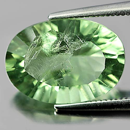 Natural Green Fluorite 6.48 Ct. Oval Concave Cut 14.1 x 10 Mm Gemstone from Brazil: Product ID: 802704282 Product Name: Natural Fluorite Weight: 6.48 CT. Size: 14.1 x 10 x 6.9 MM. Shape: Oval Concave Cut Color: Green Clarity:SI2 Luster: Good Gems Origin: Brazil Treatment: Unheated Cr