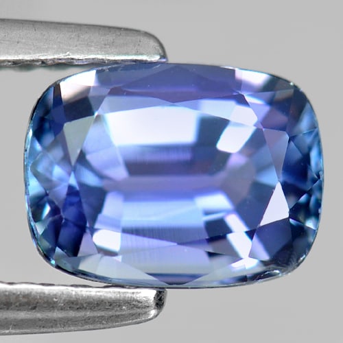 Natural Violetish Blue Tanzanite 1.44 Ct. Cushion Shape 7.55 x 5.62 Mm Gemstone From Tanzania (1 of 4)