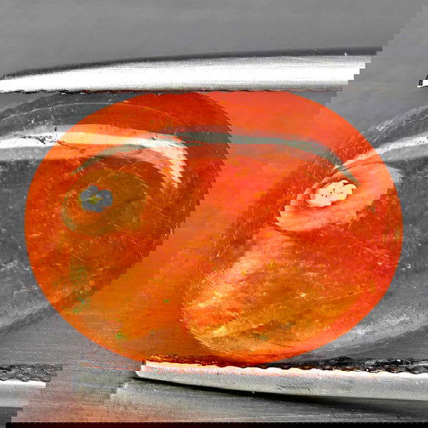 Natural Orangish Red Spessartine Garnet 10.86 Ct. Oval Cabochon Shape Gemstones From Namibia (1 of 3)