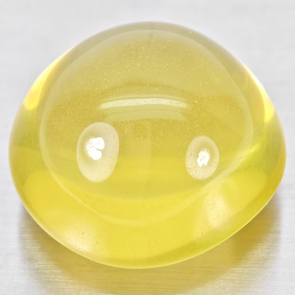 Natural Yellow Lemon Quartz 42.81 Ct. Oval Cabochon Shape 21 x 19 Mm Gemstone from Brazil (1 of 3)