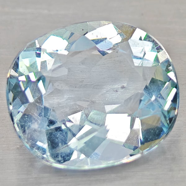 Natural Light Blue Aquamarine 1.80 Ct. Oval Shape 8.9 x 7.8 Mm Gemstone From Brazil: Product ID: 800812343 Product Name: Natural Aquamarine Weight: 1.80 CT. Size: 8.9 x 7.8 x 4.4 MM. Shape: Oval Color: Light Blue Clarity:VSI - SI1 Luster: Good Gems Origin: Brazil Treatment: Unheated C
