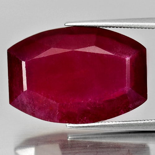 Natural Purplish Red Ruby 29.65 Ct. Fancy Shape 24 x 16.6 Mm. Gemstone From Madagascar (1 of 3)