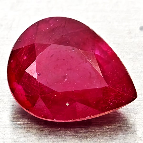 Natural Purplish Red Ruby 2.06 Ct. Pear Shape 9.2 x 7.2 Mm Gemstone From Madagascar (1 of 3)