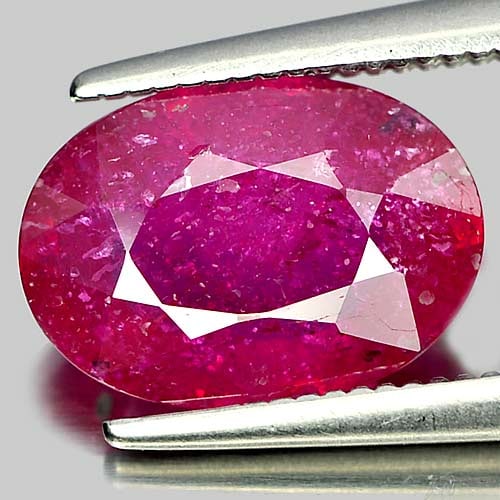 Natural Purplish Pink Ruby 3.12 Ct. Oval Shape 10.7 x 7.6 Mm Gemstone from Mozambique (1 of 3)