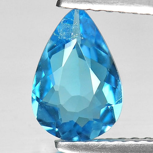 Natural Swiss Blue Topaz 1.08 Ct. 8.8 x 6 Mm Gemstone From Brazil: Product ID: 807149546 Product Name: Natural Blue Topaz Weight: 1.08 CT. Size: 8.8 x 6 x 3 MM. Shape: Pear Color: Swiss Blue Clarity:SI Luster: Good Gems Origin: Brazil Treatment: Treated Crystal Struc