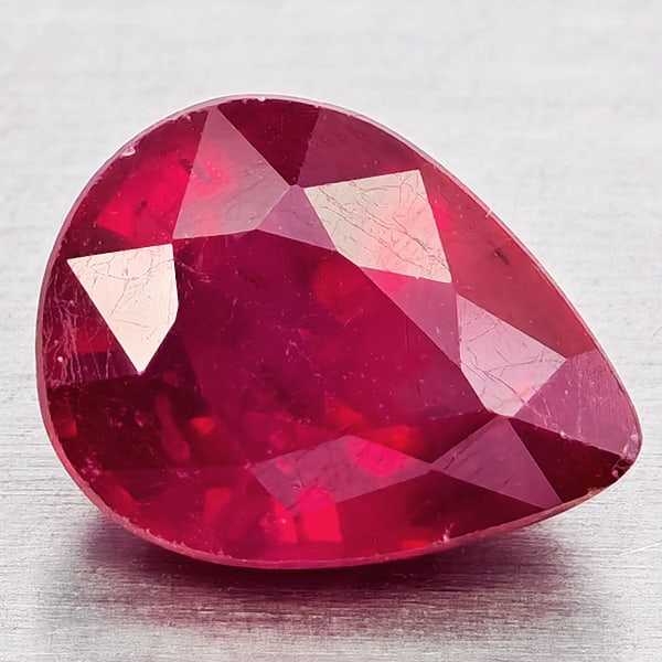 Natural Purplish Red Ruby 2.53 Ct. Pear Shape 9.2 x 7.1 Mm Gemstone From Madagascar (1 of 3)
