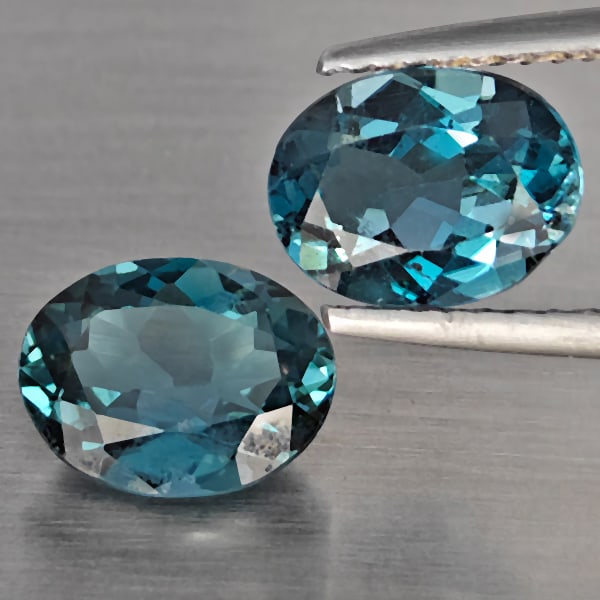 Natural London Blue Topaz 3.93 Ct. 2 Pcs Oval Shape 8.8 x 6.8 Mm Gemstones From Brazil (1 of 3)