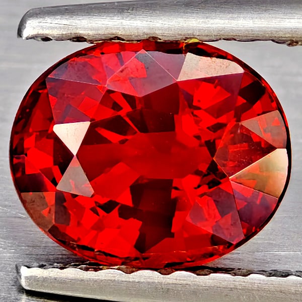 Natural Orangish Red Spessartine Garnet 1.24 Ct. Oval Shape 6.7 x 5.6 Mm Gemstones From Namibia: Product ID: 802937283 Product Name: Natural Garnet Weight: 1.24 CT. Size: 6.7 x 5.6 x 3.8 MM. Shape: Oval Shape Color: Orangish Red Clarity:VSI Luster: Good Gems Origin: Namibia Treatment: Unheated Cr