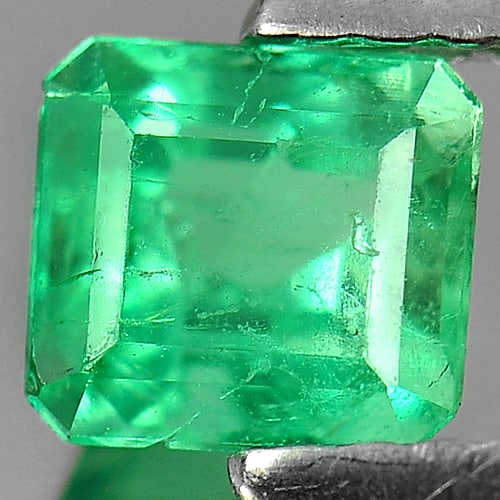 Natural Green Emerald 0.59 Ct. Octagon Shape 5 x 4.6 Mm. Gemstone from Columbia: Product ID: 802402059 Product Name: Natural Emerald Weight: 0.59 CT. Size: 5 x 4.6 x 3.7 MM. Shape: Octagon Color: Green Clarity:VSI Luster: Good Gems Origin: Columbia Treatment: Unheated Crystal Stru