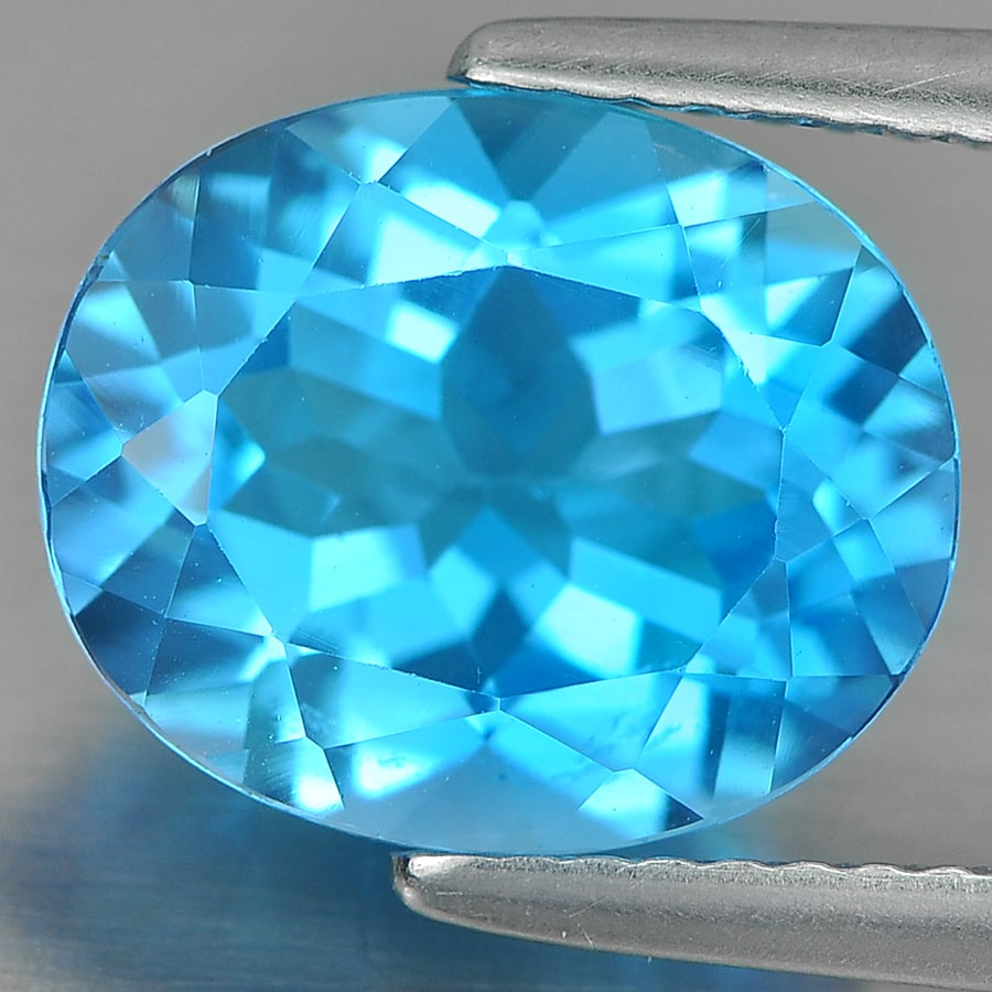 Natural Swiss Blue Topaz 4.68 Ct. Oval Shape 11 x 9 Mm Gemstone From Brazil (1 of 3)