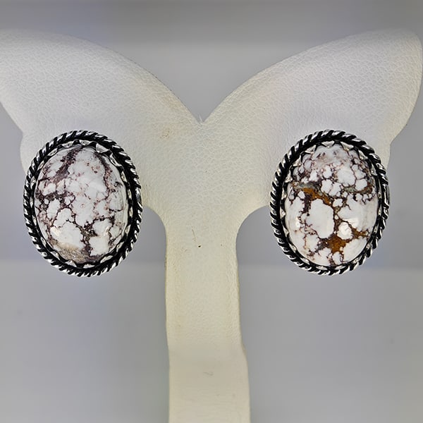 Natural Turquoise with Metal Silver Plated Earrings Jewelry 9.42 Grams (1 of 3)