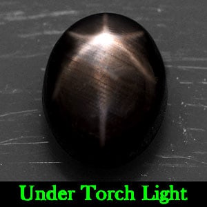 Natural Black Star Sapphire 2.63 Ct. Oval Cabochon Shape 8.1 x 6.4 Mm Gemstone from Thailand: Product ID: 806135435 Product Name: Natural Star Sapphire Weight: 2.63 CT. Size: 8.1 x 6.4 x 4.6 MM. Shape: Oval Cabochon Color: Black Clarity:Opaque Luster: Good 6 Rays Star Gems Origin: Thailand Tre