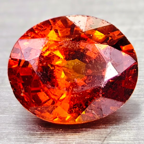 Natrual Orange Spessartine Garnet 0.63 Ct. Oval Shape 5.6 x 4.5 Mm Gemstone from Madagascar (1 of 3)