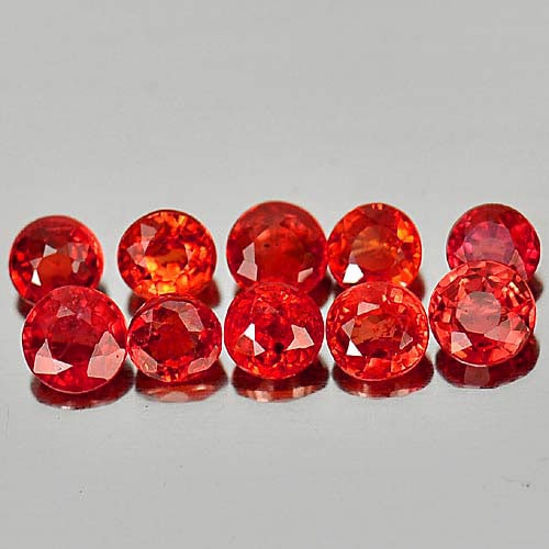 Natural Red Sapphire 1.13 Ct. 10 Pcs. Round Shape 2.7 Mm. Gemstones from Tanzania (1 of 3)