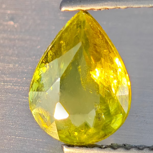 Natural Multi-Color With Rainbow Spark Sphene 1.50 Ct. Pear Shape 9.2 x 7 Mm. Gemstone From (1 of 3)