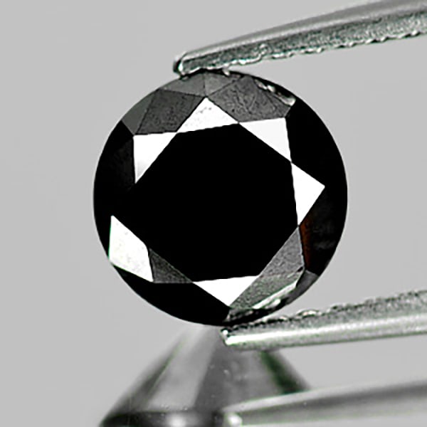 Natural Black Diamond 1.65 Ct. Round Brilliant Cut Size 6.6 Mm. (1 of 3)