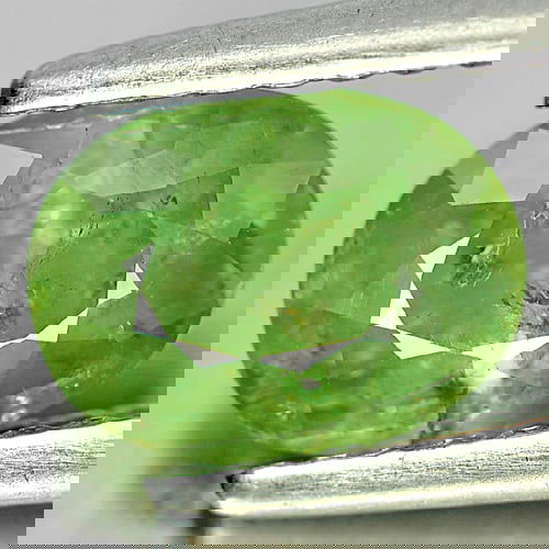 Natural Green Demantoid Garnet 1.43 Ct. Oval Shape 7.5 x 5.7 Mm. Unheated Gemstone from Madagascar (1 of 3)