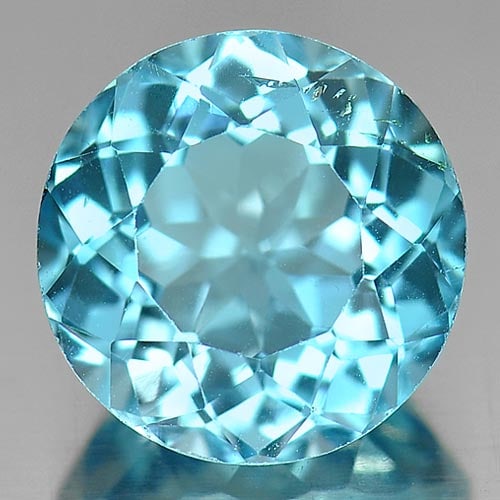 Natural Swiss Blue Topaz 6.20 Ct. Round Shape 10.7 x 10.7 Mm. Gemstone From Brazil: Product ID: 807157980 Product Name: Natural Blue Topaz Weight: 6.20 CT. Size: 10.7 x 10.7 x 7.1 MM. Shape: Round Color: Swiss Blue Clarity:VSI Luster: Very Good Gems Origin: Brazil Treatment: Treated