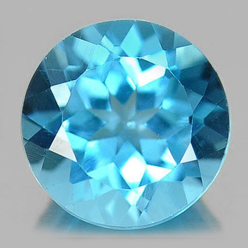 Natural Swiss Blue Topaz 3.15 Ct. Clean Round Shape 9 Mm. Gemstone From Brazil: Product ID: 807158435 Product Name: Natural Blue Topaz Weight: 3.15 CT. Size: 9 x 9 x 5.7 MM. Shape: Round Color: Blue Clarity:IF Luster: Very Good Gems Origin: Brazil Treatment: Treated Crystal Struc