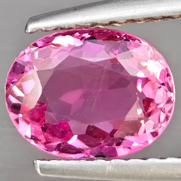 Natural Pink Tourmaline 1.42 Ct. Oval Shape 8 x 6.4 Mm. Unheated Gemstone from Nigeria: Product ID: 807251301 Product Name: Natural Tourmaline Weight: 1.42 CT. Size: 8 x 6.4 x 4.1 MM. Shape: Oval Shape Color: Pink Clarity:VSI Luster: Very Good Gems Origin: Nigeria Treatment: Unheated Cry