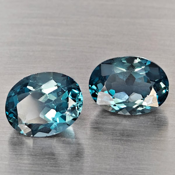 Natural London Blue Topaz 4.56 Ct. 2 Pcs Oval Shape 9.1 x 6.8 Mm Gemstones From Brazil (1 of 3)