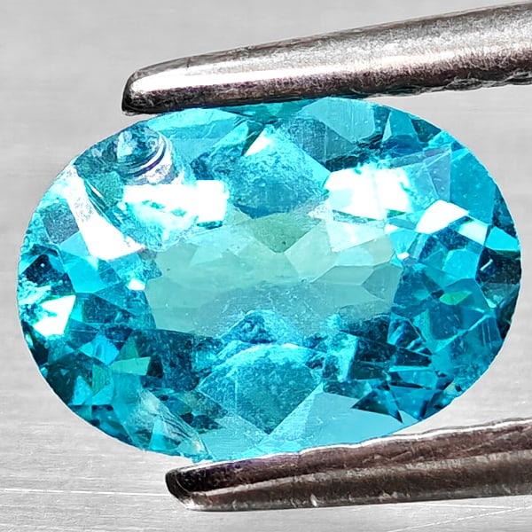 Natural Paraiba Color Apatite 0.83 Ct. Oval Shape 7.2 x 5.2 Mm Gemstones From Tanzania: Product ID: 800613728 Product Name: Natural Apatite Weight: 0.83 CT. Size: 7.2 x 5.2 x 3.4 MM. Shape: Oval Color: Neon Blue Clarity:VSI - SI1 Luster: Good Gems Origin: Tanzania Treatment: Unheated Cry