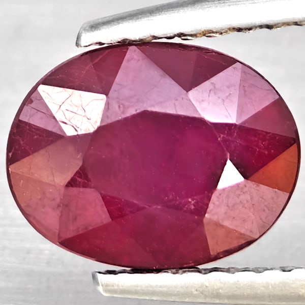 Natural Purplish Red Ruby 3.35 Ct. Oval Shape 9.3 x 7.2 Mm Gemstone from Madagascar (1 of 3)