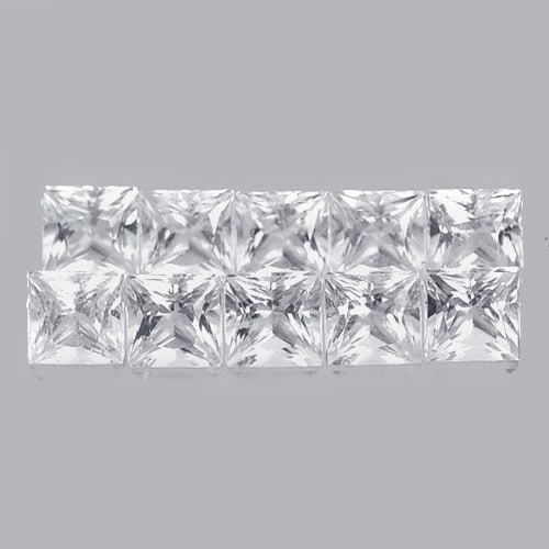 Natural White Topaz 3.76 Ct. 10 Pcs. Square Princess Cut 4 Mm. Gemstone From Brazil: Product ID: 807164838 Product Name: Natural Topaz Weight: 3.76 CT. Size: 4 x 4 x 2.8 MM. Shape: Square Princess Cut Color: White Clarity:VVS - VSI Luster: Good Gems Origin: Brazil Treatment: Unheated