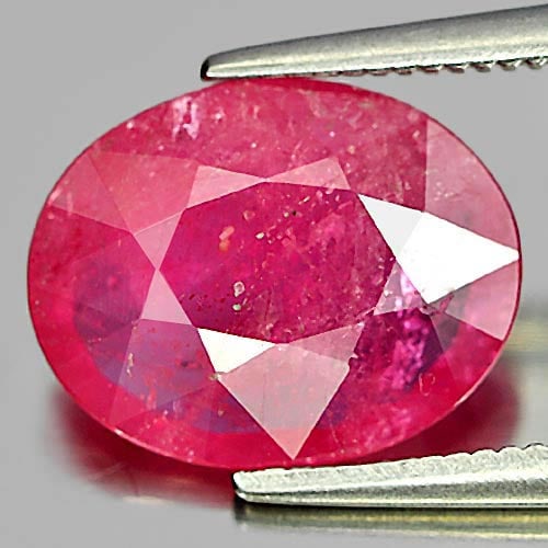 Natural Purplish Pink Ruby 3.88 Ct. Oval Shape 11.4 x 9 Mm Gemstone from Mozambique (1 of 3)
