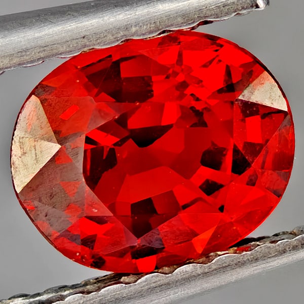 Natural Orangish Red Spessartine Garnet 0.98 Ct. Oval Shape 6.4 x 5.3 Mm Gemstones From Namibia: Product ID: 802937263 Product Name: Natural Garnet Weight: 0.98 CT. Size: 6.4 x 5.3 x 3.4 MM. Shape: Oval Shape Color: Orangish Red Clarity:VSI Luster: Good Gems Origin: Namibia Treatment: Unheated Cr