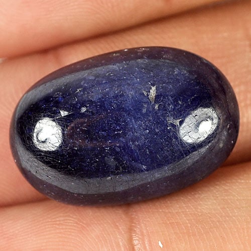 Natural Blue Sapphire 41.61 Ct. Oval Cabochon Shape 24 x 15.9 Mm Gemstone from Madagascar (1 of 3)