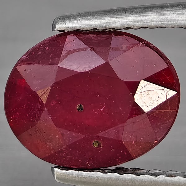 Natural Purplish Red Ruby 3.26 Ct. Oval Shape 9.2 x 7.3 Mm Gemstone from Madagascar (1 of 3)