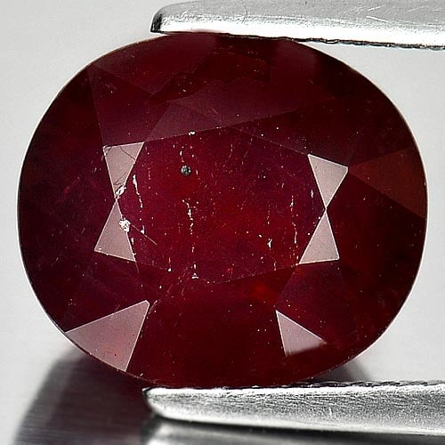 Natural Purplish Red Ruby 8.24 Ct. Oval Shape 11.7 x 10.3 Mm Gemstone From Madagascar (1 of 3)