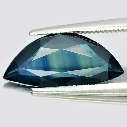 Natural Greenish Blue Sapphire 3.32 Ct. Fancy Shape 16.5 x 7.5 Mm. Gemstone From Thailand (1 of 3)