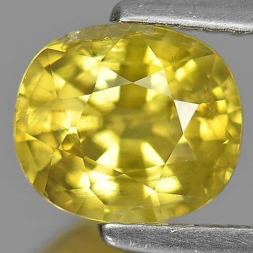 Natural Yellow Sapphire 1.87 Ct. Oval Shape 7.7 x 6.7 Mm Gemstone From Thailand (1 of 3)