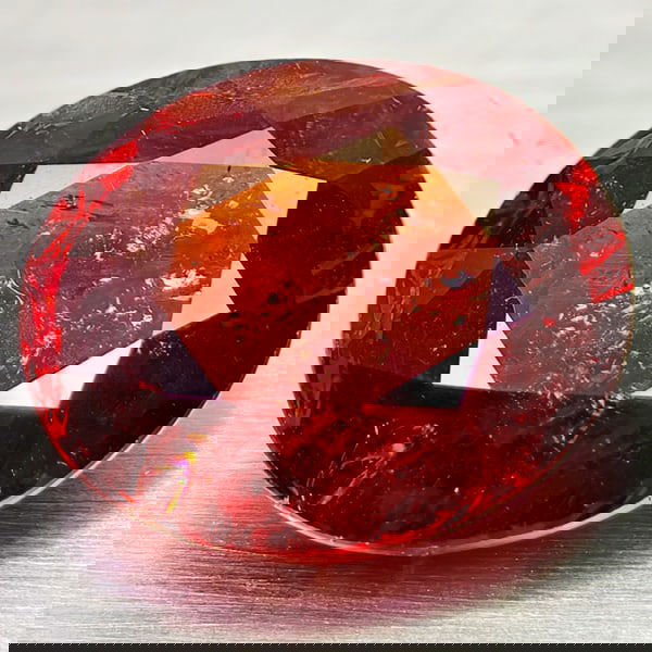 Natural Orange Red Spessartine Garnet 6.15 Ct. Oval Shape 11.8 x 10 Mm Gemstone from Madagascar (1 of 3)