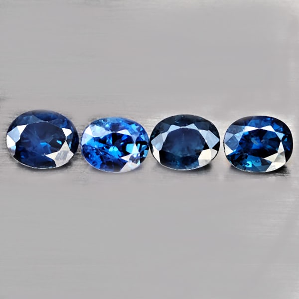 Natural Blue Sapphire 0.94 Ct. 4 Pcs Oval Shape 4 x 3.3 Mm Gemstone From Madagascar: Product ID: 806012399 Product Name: Natural Blue Sapphire Weight: 0.94 CT. Size: 4 x 3.3 x 2.1 MM. Shape: Oval Color: Blue Clarity:VSI Luster: Good Gems Origin: Madagascar Treatment: Heated Crystal St
