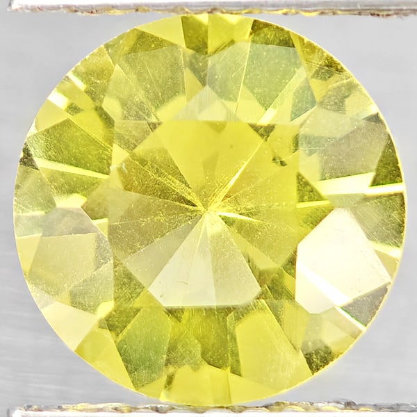 Natural Yellow Lemon Quartz 2.27 Ct. Round Diamond Cut 9.1 Mm Gemstone From Brazil (1 of 3)
