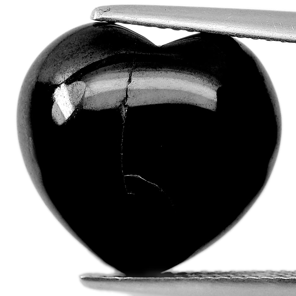 Natural Black Spinel 15.20 Ct. Heart Cabochon Shape 16 x 15 Mm Gemstone From Thailand: Product ID: 806609650 Product Name: Natural Spinel Weight: 15.20 CT. Size: 16 x 15 x 6 MM. Shape: Heart Cabochon Color: Black Clarity:Opaque Luster: Good Gems Origin: Thailand Treatment: Unheated Crys