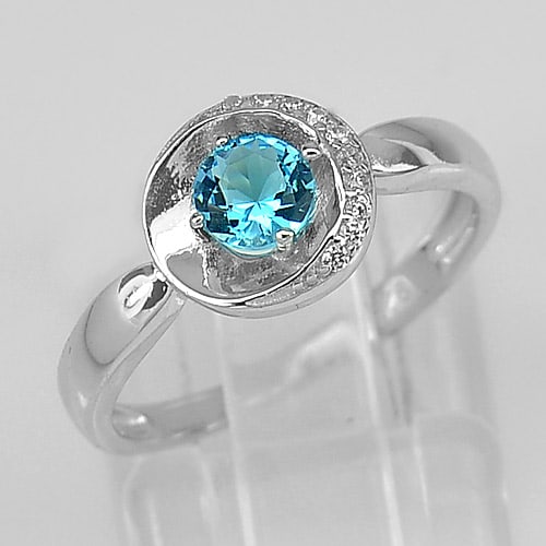 925 Sterling Silver Ring Jewelry White Gold Plated 2.00 Grams Size 8 (1 of 3)