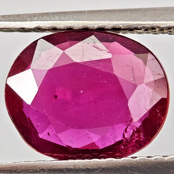 Natural Natural Purplish Red Ruby 2.01 Ct. Oval Shape 9.1 x 7.3 Mm Gemstone From Madagascar: Product ID: 805935644 Product Name: Natural Ruby Weight: 2.01 CT. Size: 9.1 x 7.3 x 3 MM. Shape: Oval Color: Purplish Red Clarity:VSI - SI1 Luster: Good Gems Origin: Madagascar Treatment: Heated (Lead